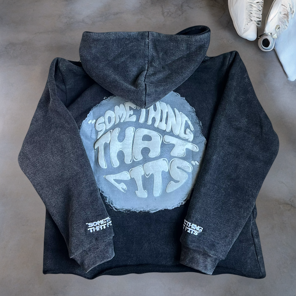 Vintage "Something That Fits" Hoodie - Black