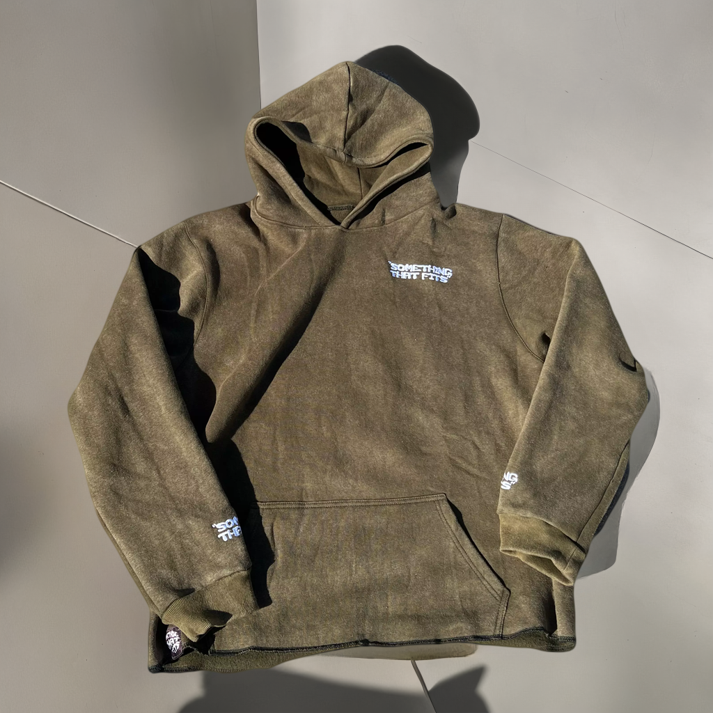 Vintage "Something That Fits" Hoodie - Olive Green